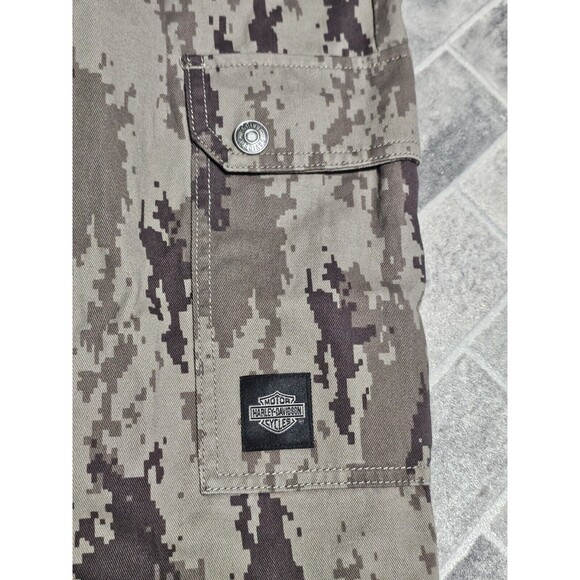 New Harley Davidson Trooper Camo Cargo Woven Pants Jeans Men’s Size 42x32 - Picture 2 of 7